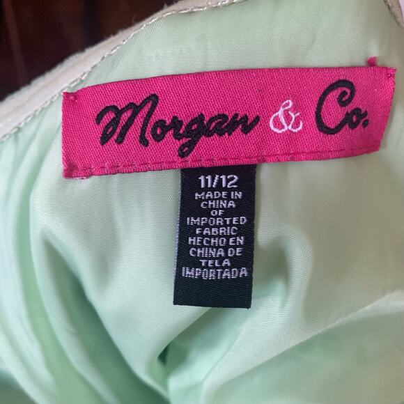 Morgan& Co Light Green Fairy FairyCore Strapless Gown Prom Dress Sz 11/12 Tulle - Picture 11 of 16